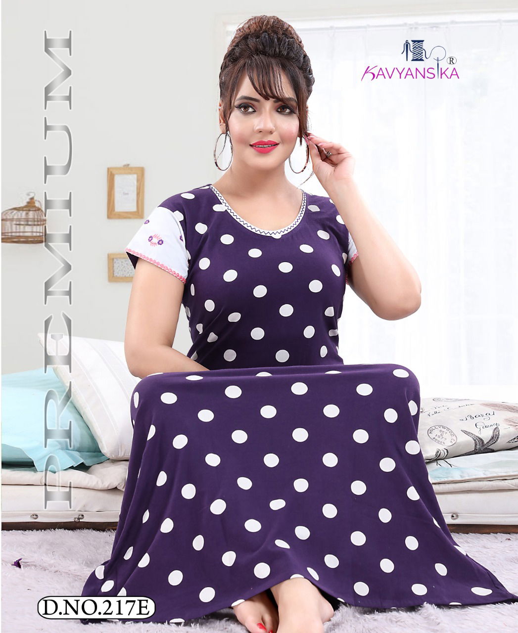 Kavyansika 217 Premium Latest Fancy Designer Embroidery Printed Nighty Collection